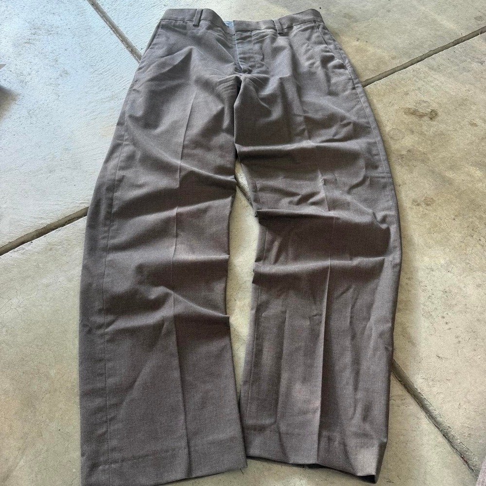 32x32 Brown Baggy Wide Leg Pleated Dress Pants Y2K Grunge 2000s Vintage